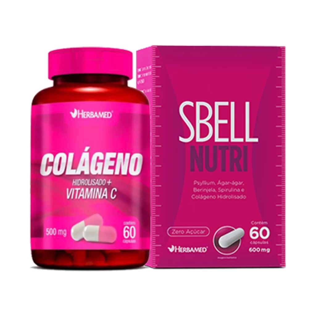 Kit Colágeno Hidrolisado + Vitamina C 60caps | Sbell Nutri - 60caps